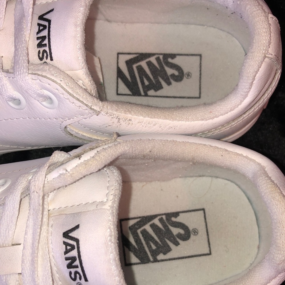Vans White Leather Seldan Skate Sneaker in M & Y 4.5, W 6. Very Good Condition. - Picture 5 of 6